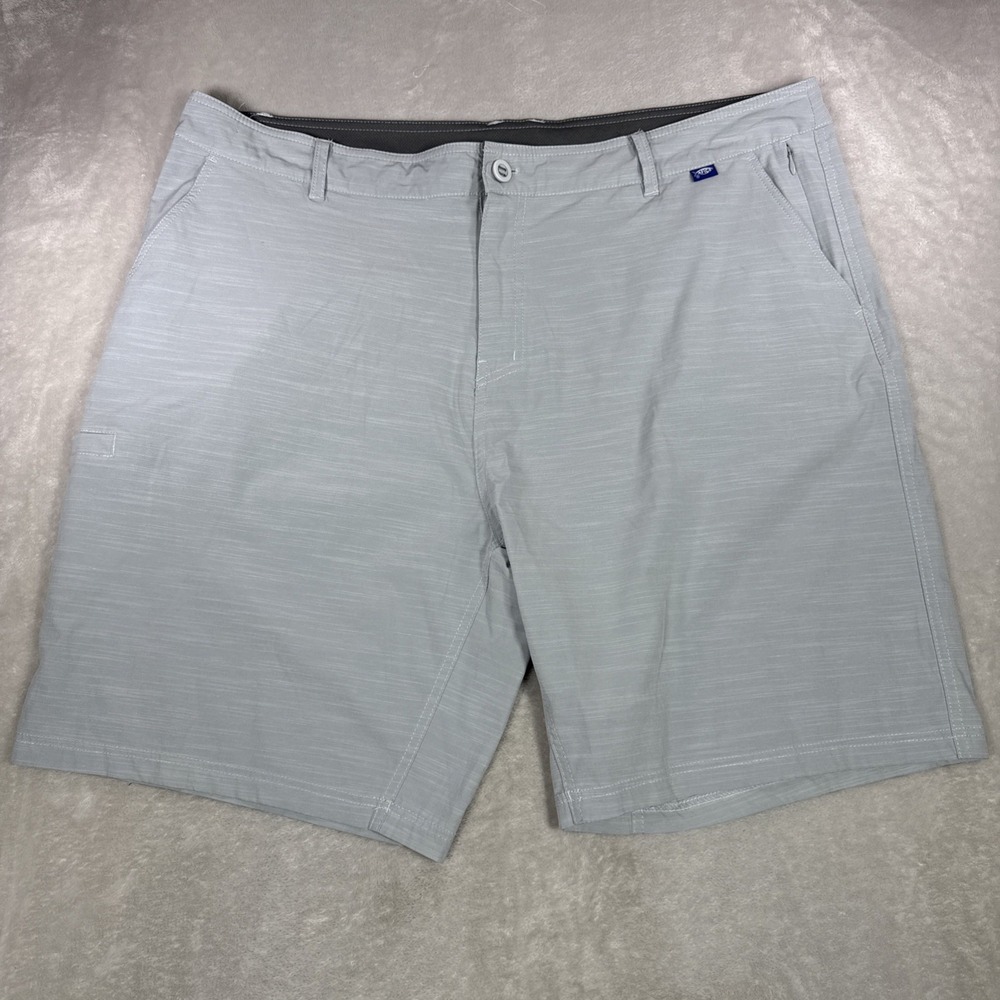 Aftco Aftech Shorts Mens 42 Gray/Blue  Performance Fishing Swim Quick Dry